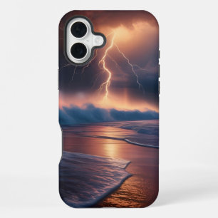 Lightning Strike Beach Two iPhone 16 Plus Case
