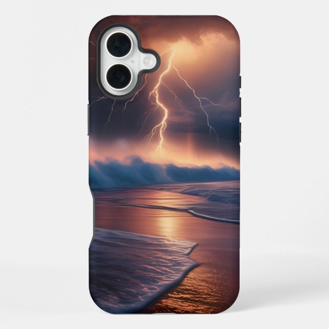 Lightning Strike Beach Two iPhone Case (Back)