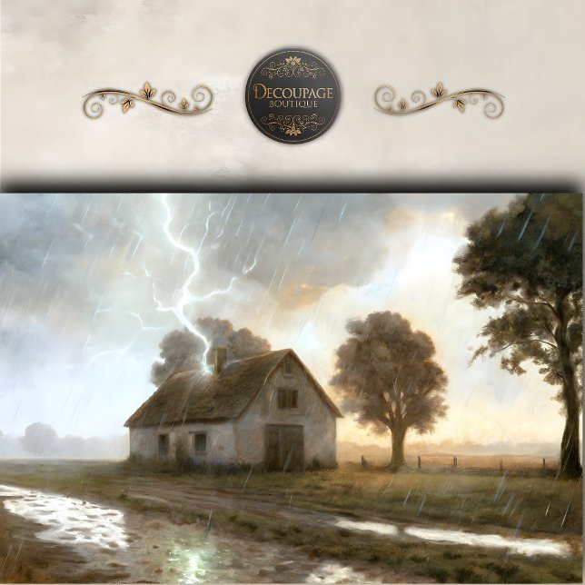 Lightning Strike Farmhouse Decoupage Tissue Paper (Lightning Strike Farmhouse Decoupage Tissue Paper)