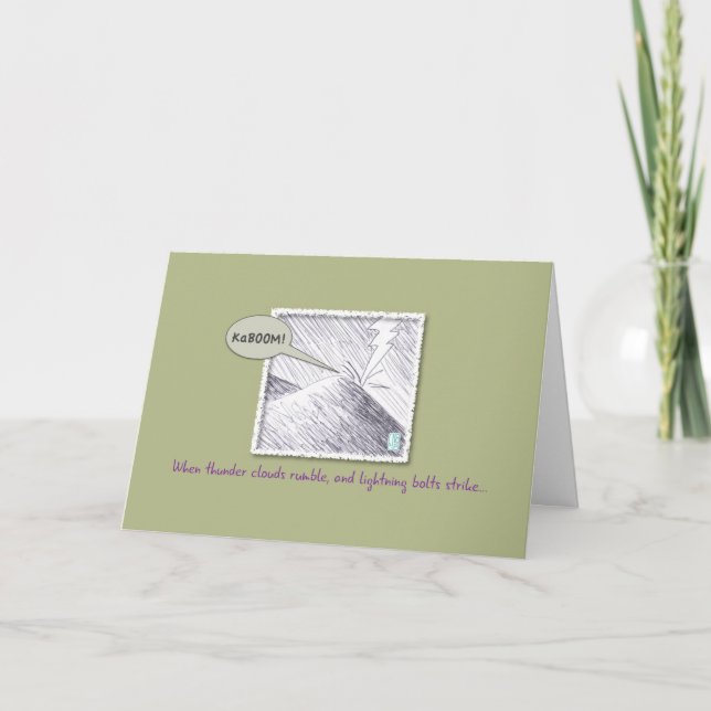 Lightning Strike Humourous Inspirational Card (Front)