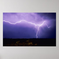 Lightning strike over desert, Big Bend