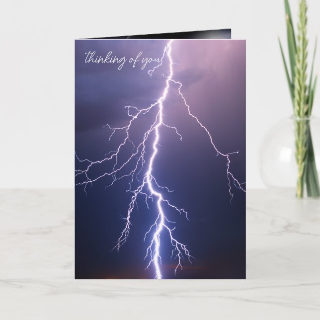 Lightning Strike Storm Thinking Of You Card (Front)