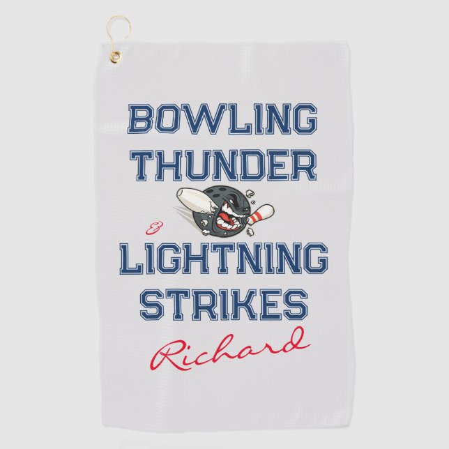 Lightning Strikes Custom Unisex Bowling Towel (Front)