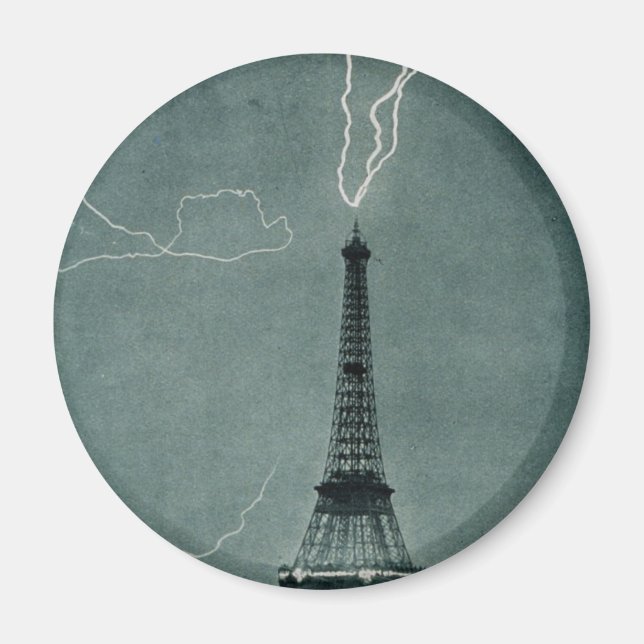 Lightning Strikes the Eiffel Tower, 1902 Magnet (Front)