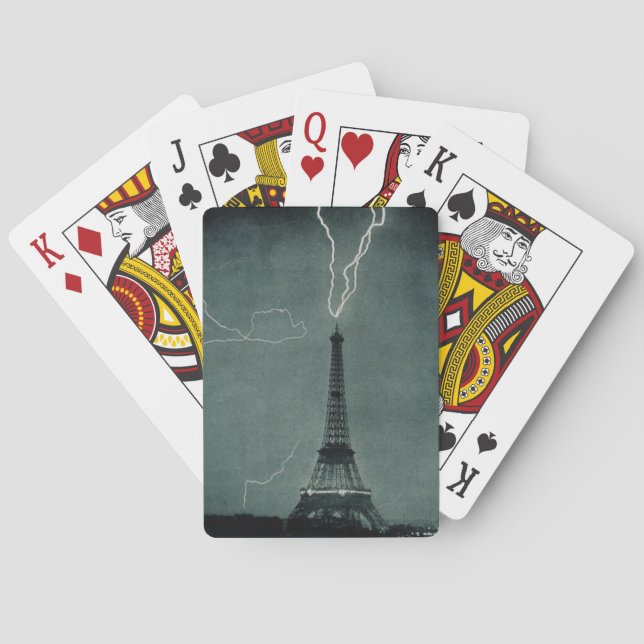 Lightning Striking the Eiffel Tower Playing Cards (Back)