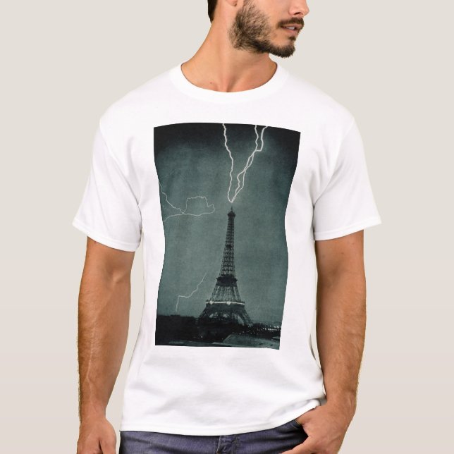Lightning Striking the Eiffel Tower T-Shirt (Front)