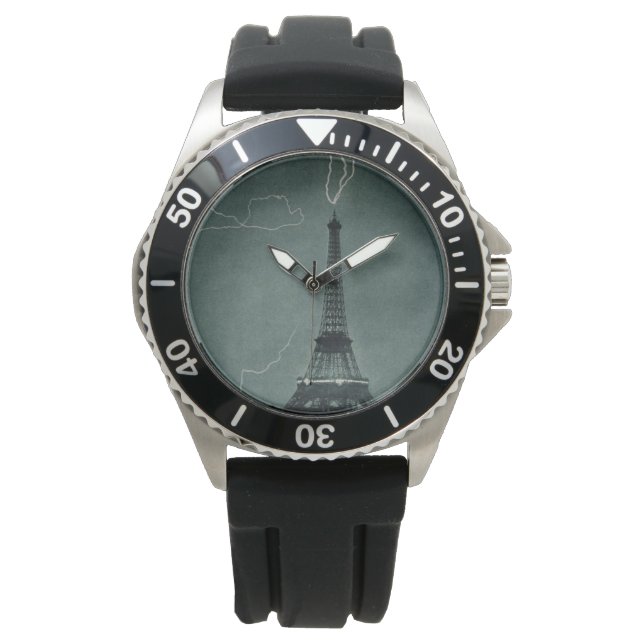 Lightning Striking the Eiffel Tower Watch (Front)