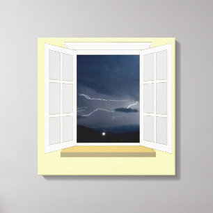 Lightning through a Window Canvas Print