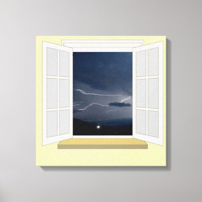 Lightning through a Window Canvas Print (Front)