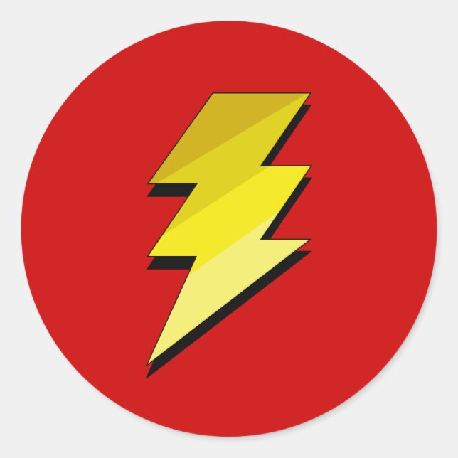 Lightning Thunder Bolt Classic Round Sticker (Front)