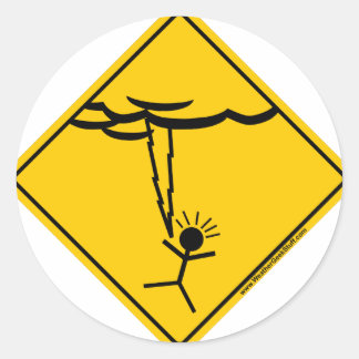 Lightning Weather Warning Merchandise and Clothing Classic Round Sticker