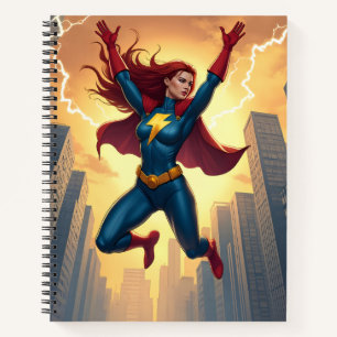 Lightning Woman Superhero Notebook