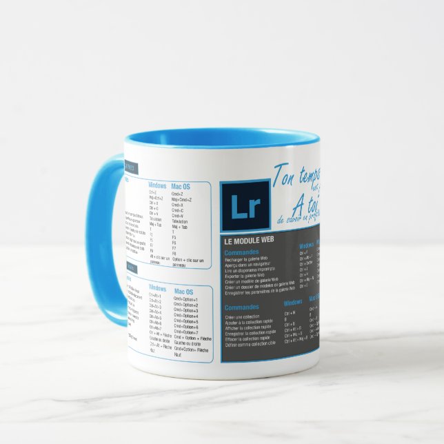 Lightroom keyboard shortcut mug cup (Front Left)