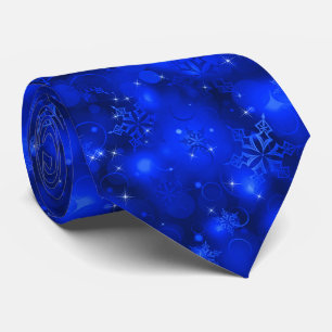 Lights and Snowflakes, Blue - Christmas Ties, Tie