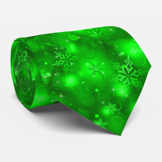 Lights and Snowflakes, Green - Christmas Ties, Tie