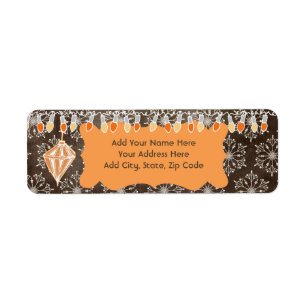 Lights and Snowflakes Holiday Address Labels