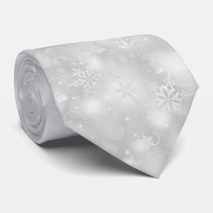 Lights and Snowflakes, Silver - Christmas Ties, Tie