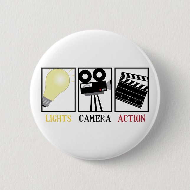 Lights Camera Action 6 Cm Round Badge (Front)