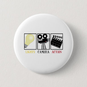 Lights Camera Action 6 Cm Round Badge