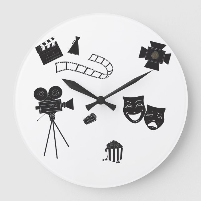 Lights, Camera, Action! Large Clock (Front)