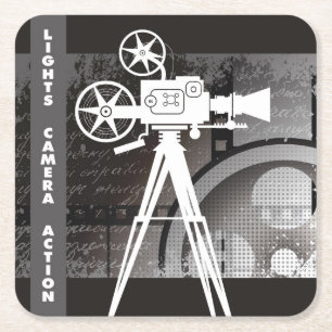 Lights, Camera, Action Movie Disposable Coaster