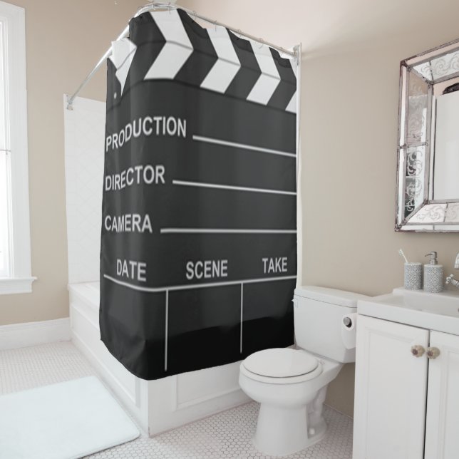 Lights Camera Action Shower Curtain (In Situ)