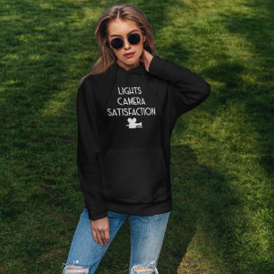 Lights Camera Satisfaction - Classic Filmmaking Hoodie