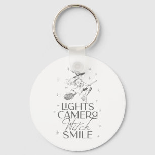 Lights Camera Witch Smile Halloween  Key Ring