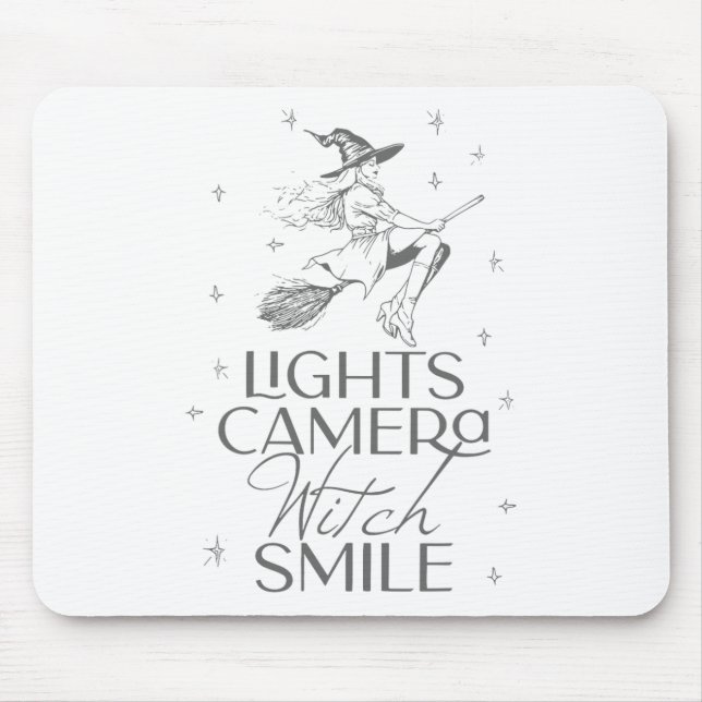 Lights Camera Witch Smile Halloween  Mouse Mat (Front)