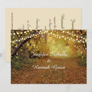 Lights, Forest Path Gay Lesbian Wedding Invitation