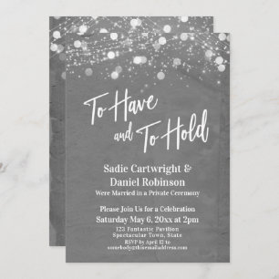 Lights Grunge To Have and To Hold Grey Invitation