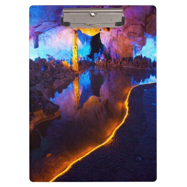Lights in Reed Flute Cave, China Clipboard (Front)