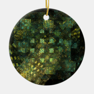 Lights in the City Abstract Art Circle Ornament