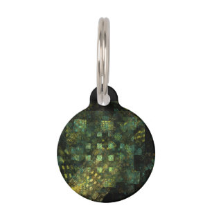 Lights in the City Abstract Art Round Pet Tag