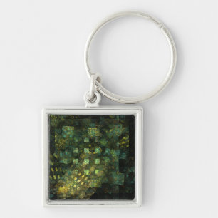 Lights in the City Abstract Art Small Key Ring