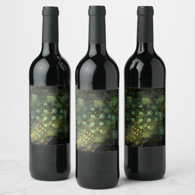 Lights in the City Abstract Art Wine Label (Bottles)