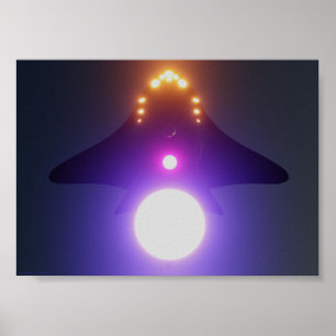 Lights in the Sky - Sci-Fi Ship Poster