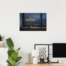 Lights in the Window Hanukkah Poster