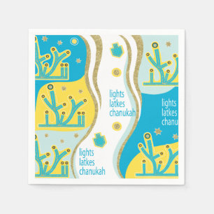 Lights Latkes Chanukah Napkin