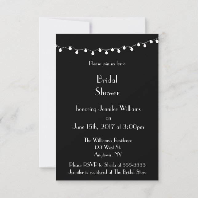 Lights Modern Bridal Shower Invitations (Front)