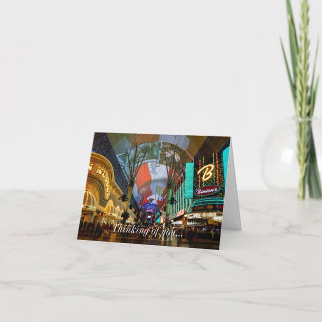 Lights Of Fremont Street Thinking Of You Card (Front)