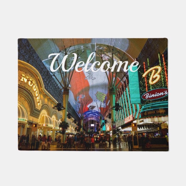 Lights Of Fremont Street Welcome Doormat (Front)