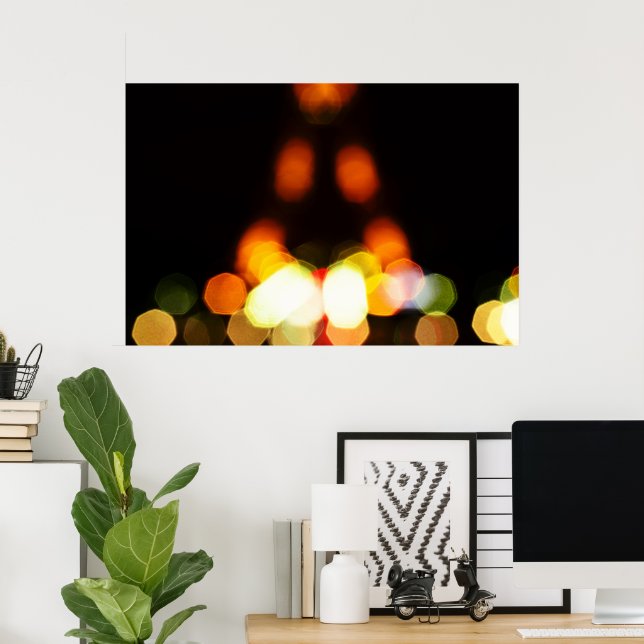 Lights of Paris, Eiffel Tower Art Poster (Home Office)
