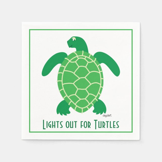 Lights Out for Turtles Napkin (Front)