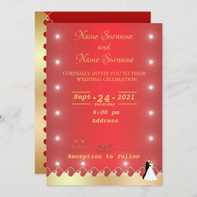 Lights red invitation (Front/Back)