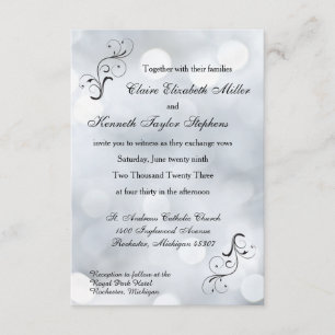 Lights Snow Glitter Sparkles-3x5Wedding Invitation