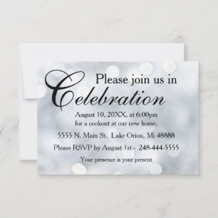Lights Snow Glitter Sparkles Reception Invitation