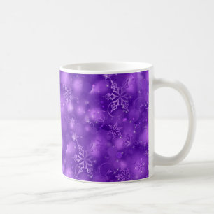 Lights & Snowflakes, Purple - Christmas Coffee Mug