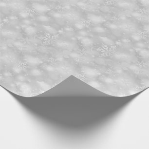Lights & Snowflakes, Silver - Christmas Wrapping Paper