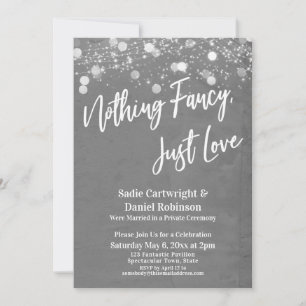 Lights Textured Nothing Fancy Just Love Grey Invitation
